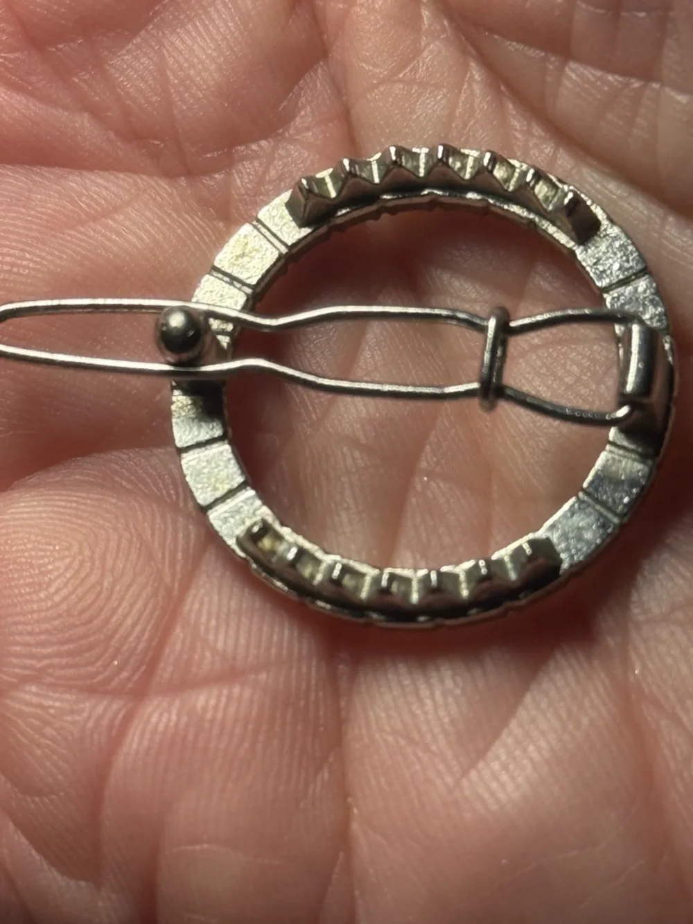 Silver-Tone Crystal Circle Hair Brooch -‎ Clear Rhinestones